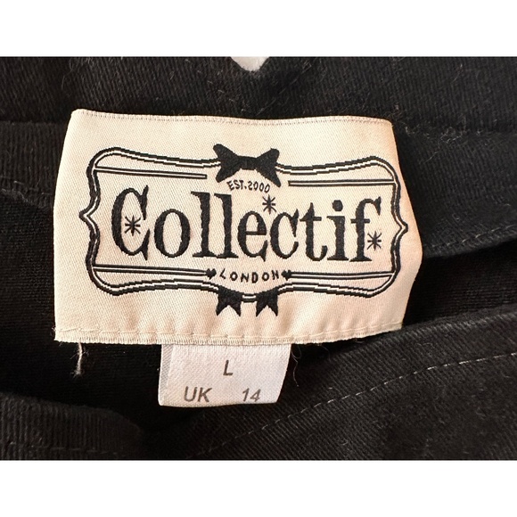 Collectif London Retro Overall Jean Pencil Skirt, LG - Picture 10 of 12